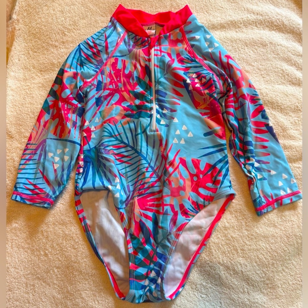 NWOT. MIA Belle Girls. Tropical Print Kids Swim Rashguard